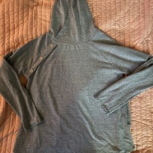 Boutique button shirt with hood